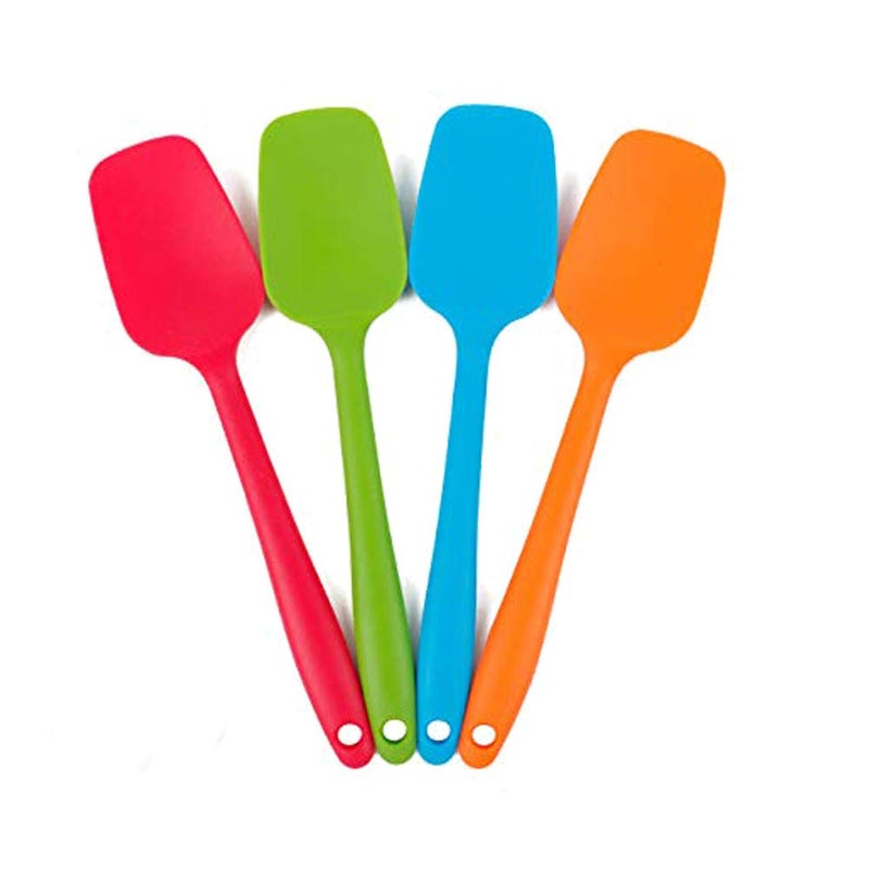 Delidge 4 Piece Silicone Spatulas Heat Resistant 11inch Large Rubber Spatulas for Baking, Cooking, and Mixing Non-Stick Flexible Seamless Spatula with Stainless Steel Core - Image 2